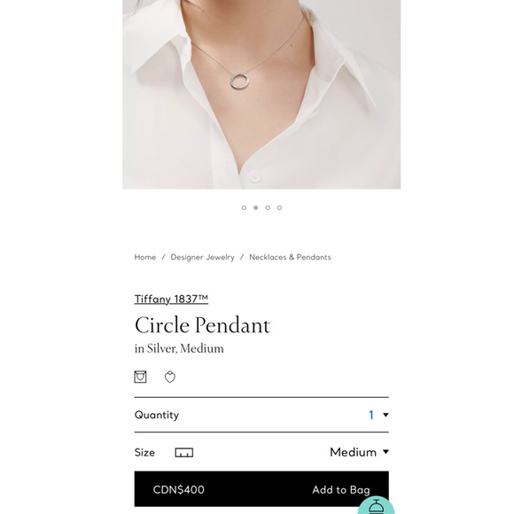 Authentic Tiffany & Co Large Circle Pendant with 18’ chain. - Picture 10 of 10